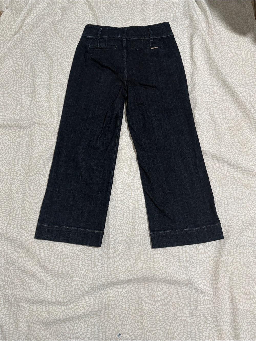 White House Black Market Wide-Leg Jeans in Dark Indigo - Picture 2 of 12